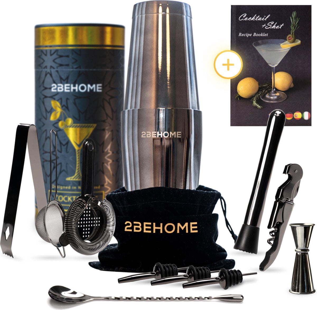 Top 10 cocktailset - 2BEHOME Cocktail Set 12-DeligCocktailset - Luxe Bewaarhoes
